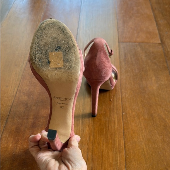Jimmy Choo Pink Heels with Suede Finish - Picture 3 of 4